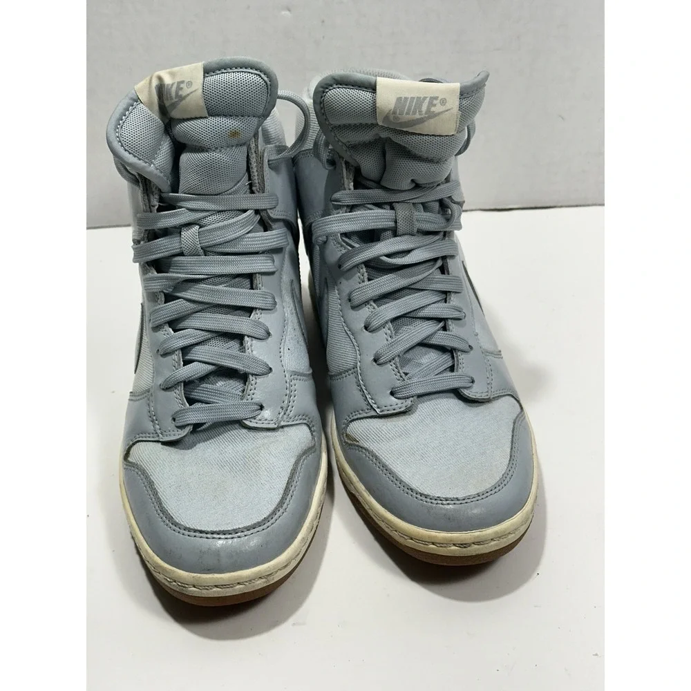 Nike Dunk Sky High Wedge Women's Gum Sole‎ Essential Grey Denim Size 8.5 READ